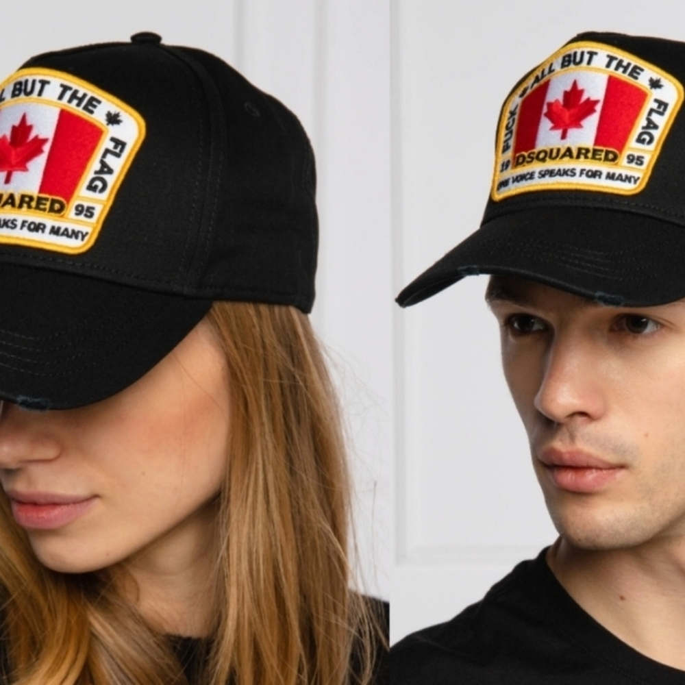 Dsquared2 Canadian Flag Icon Baseball Cap Baseball Hat Black
